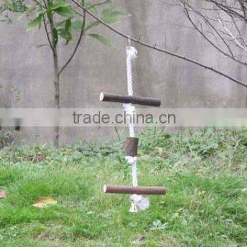 outdoor hanging wood bird swing