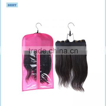 hair extension bag with hanger and packaging box with logo