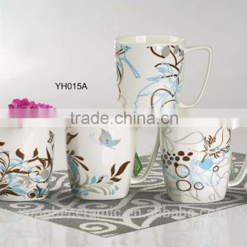 Factory wholesale new bone china 14oz square coffee mug