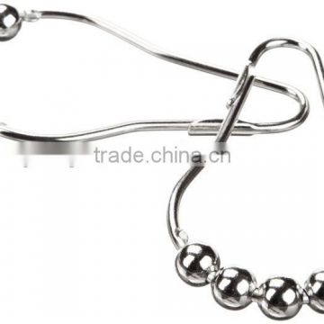 10 years factory whole sale nickel color metal shower curtain hooks