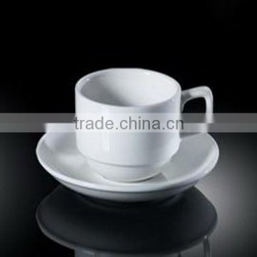 durable fine porcelain coffee cup and saucer H3962