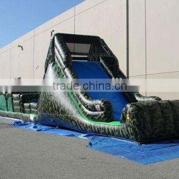 camouflage inflatable slide obstacle course combo