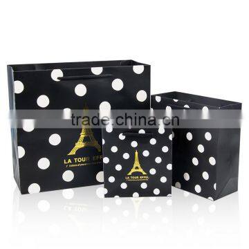 Luxury emboss logo Paris apparel packaging paper bag