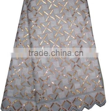 African organza lace with sequins embroidery CL8144-1gray