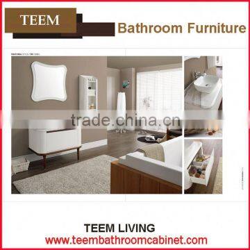 Teem bathroom furniture cabinet bathroom vanity pvc cabinet with printed flower