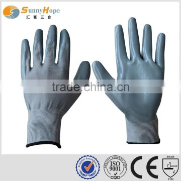 sunnyhope China Manufacturer13gauge Grey Nitrile Coated Nylon Glove