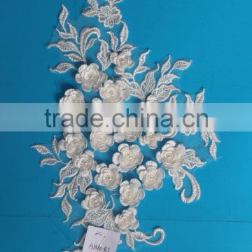 lace designs dupatta embroidery 3d flower applique for wedding dress