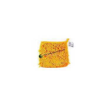 Maching Washable Chenille Microfiber Cleaning Mitt Yellow Microfiber Cloth