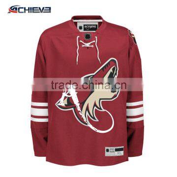 Cheap New design 100% polyester Custom Made Adult Men's Sublimation Prinitng Hockey Jerseys