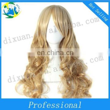 Fashionable non-mainstream girl grow curly wig full machine made long curly fake hair