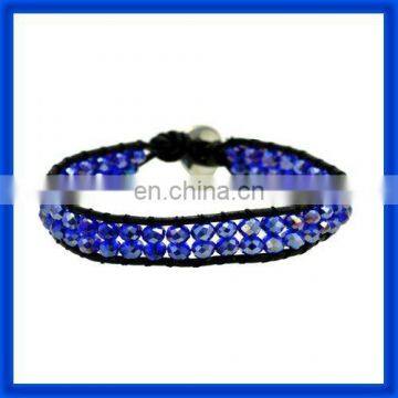 new 2014 Dark Blue Bicone Beads Crystal Wrap Bracelets TPCL127#