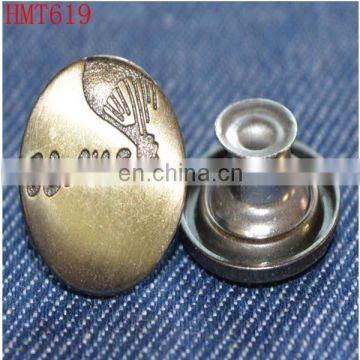decorative new fashion zinc alloy material jeans button