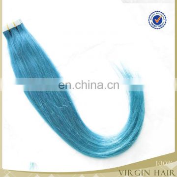 wholesale brazilian human hair Tape hair blue color human hair weaving