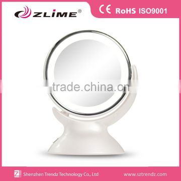 Double Sided Cordless Lighted Round Makeup Mirror