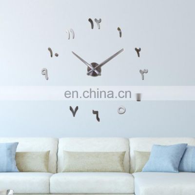 wholesale modern Yiwu quartz acrylic DIY 3D wall sticker clock for home decor