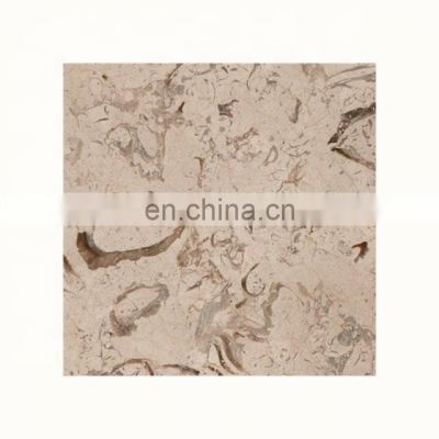Polished Fossil Beige marble tiles and slabs