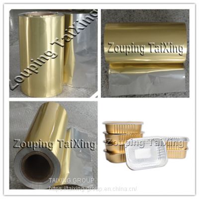 golden aluminium foil with pp film for container