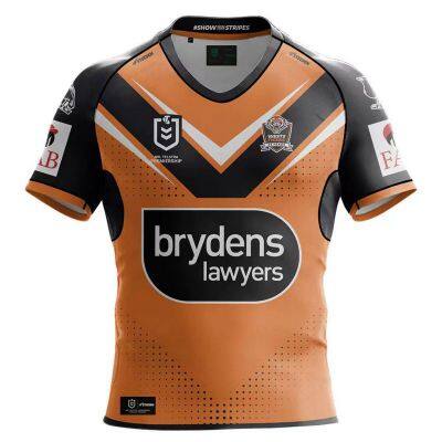 2024 NRL West Tiger Rugby Shirt Short sleeved Quick drying Sports and Leisure Training Shirt Rugby Jersey