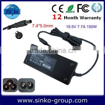 notebook pc power supply 19.5V 7.7A 150W 7.4*5.0mm with pin for DELL Notebooks