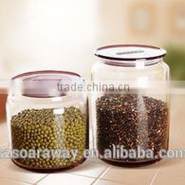 Cylinder sealable food storage glass jar wholesale jar with latch lid