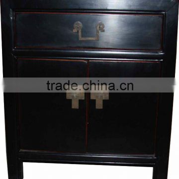 chinese antique black one drawer two door living room cabinet