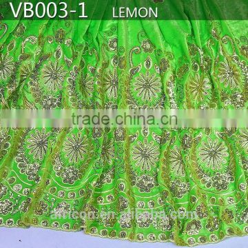 Good price fashion vb003-1 lemon african velvet lace fabric