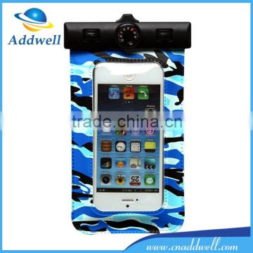 PVC military camouflage waterproof phone pouch with thermometer
