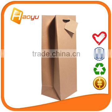 Wholesale recycle kraft paper wine bottle bag on Alibaba China