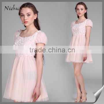 2015 New Fashion Appliqued Alibaba Girls Party Dress Shop