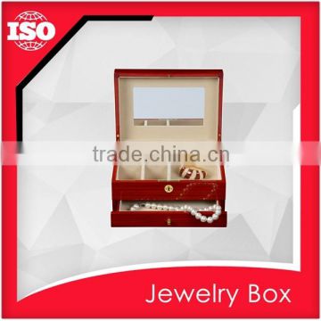 High-end MDF mirrored jewelry box with drawers