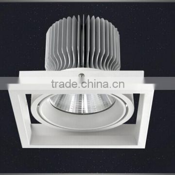 High quality increasing heat dissipation aluminum shell single head led grille downlight for commercial space lighting