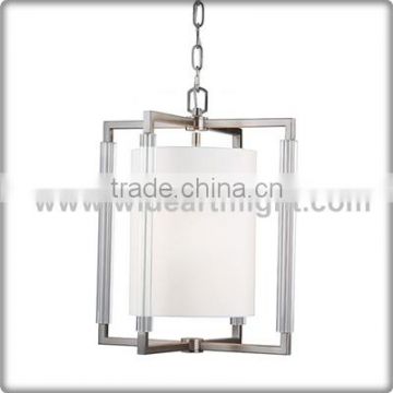 UL CUL Listed brushed Nickel Hanging Lamp Fixture For Restaurant Or Room Hotel Glass Pendant Light C81376