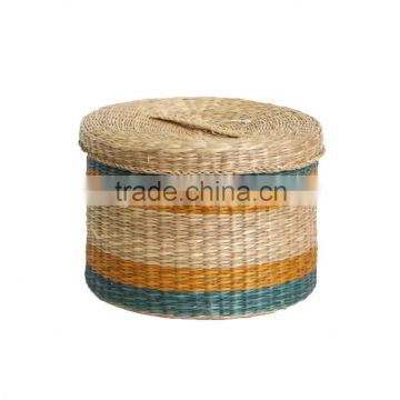 Cute seagrass box with lid, natural seagrass basket with very very cheap price
