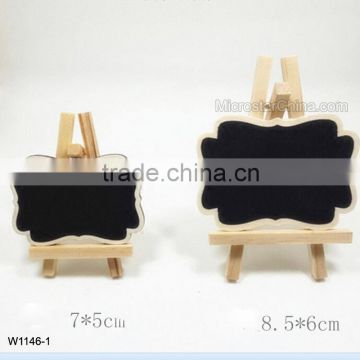 Large 12 * 8.5cm trumpet 9 * 7cm Creative small blackboard message blackboard wooden mini tripod vertical Crafts Decoration