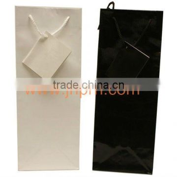 Promotional 1 bottle white paper glossy wine bags in various colors