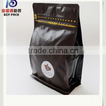 flat bottom side gusset coffee bean pouch with tin tie valve