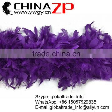 CHINAZP Wholesale Top Selling 40 Gram Weight in Stock Colored Purple Turkey Chandelle Feathers Plume Boas