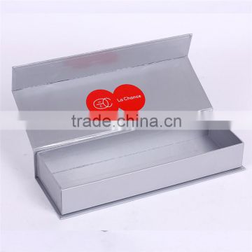 Silver card paper presentation gift box magnetic