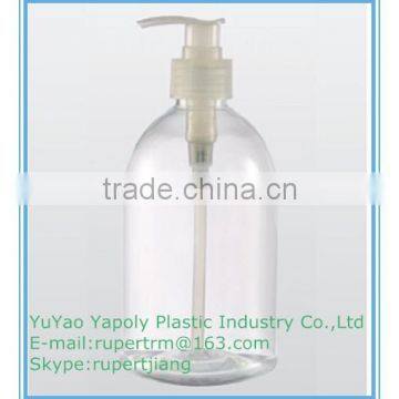 500ml Transparent PET Lotion Bottle for hand washing