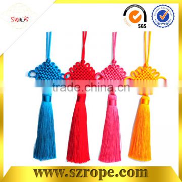 wholesale high quality yellow silk thread tassel with Chinese knot