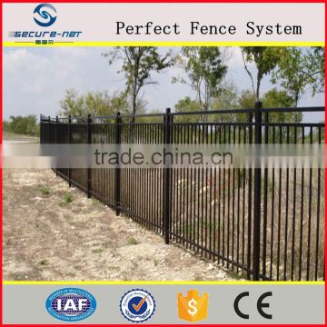 Powder Coated Galvanized tubular Flat Top steel fence