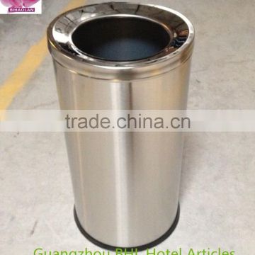 Cheap price Big capacity Round Stainless steel garbage bin shopping mall metal dustbin