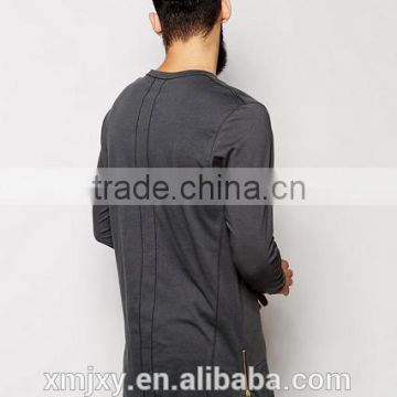 2016 China Manufacturers Summer Men Short Sleeve double sided zipper100coton t shirt