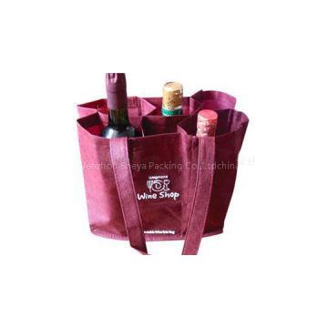 Factory Manufacture Custom Made Promitonal Six Pocket Non Woven Wine Tote Bag