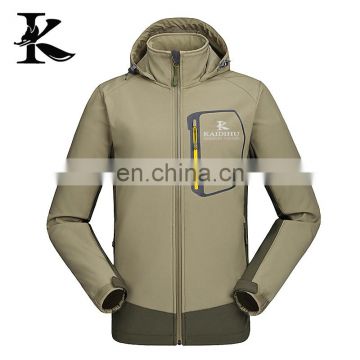 OEM service outdoor mens hooded waterproof softshell jacket
