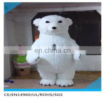 Inflatable airblown long plush polar bear static for christmas decoration