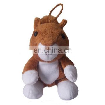 12 years manufactuer supply OEM special design animal squirrel 12cm keychian toys