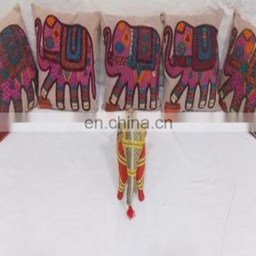 Creative Pillow Home Decoration Indian Pillow Case Elephant Handmade Design Embroidered Cushion Covers
