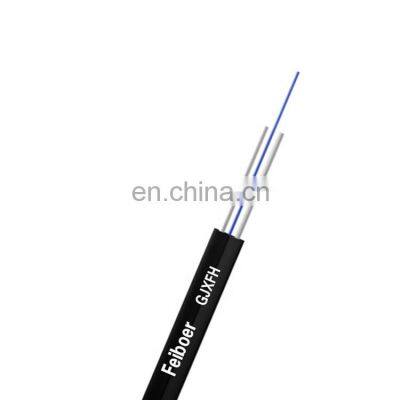 Indoor FTTH Fiber Optical Drop Wire Factory Aerial Fiber Optic cable G657A FRP Steel Wire 1 2 4 6 8 10 Core FTTH Drop Cable