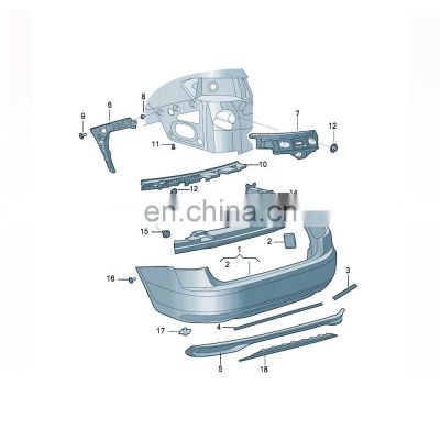 BBmart Auto Parts Rear bumper frame (OE:3GB 807 305 C) 3GB807305C for VW PASSAT